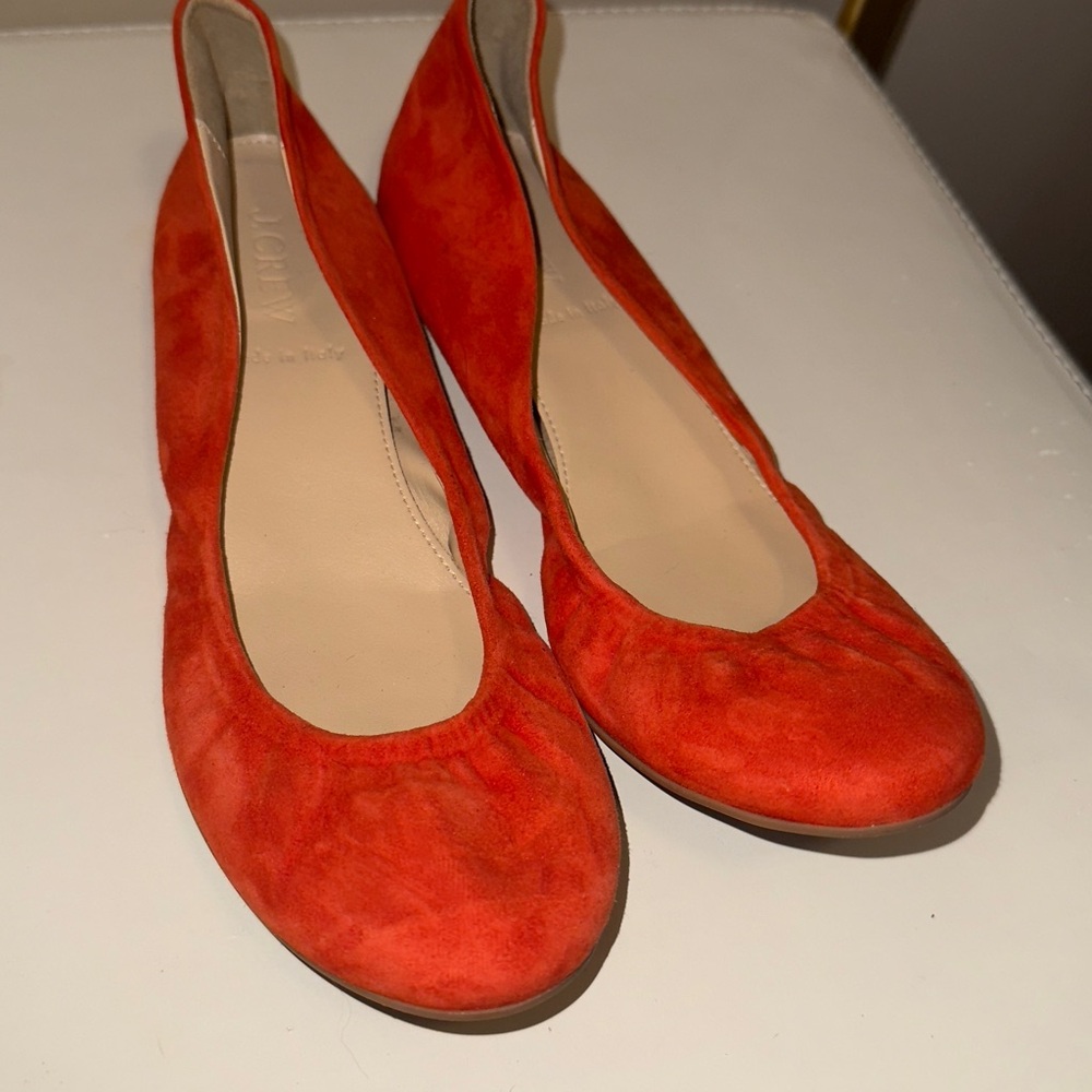 J. Crew Vibrant Red Suede Flats